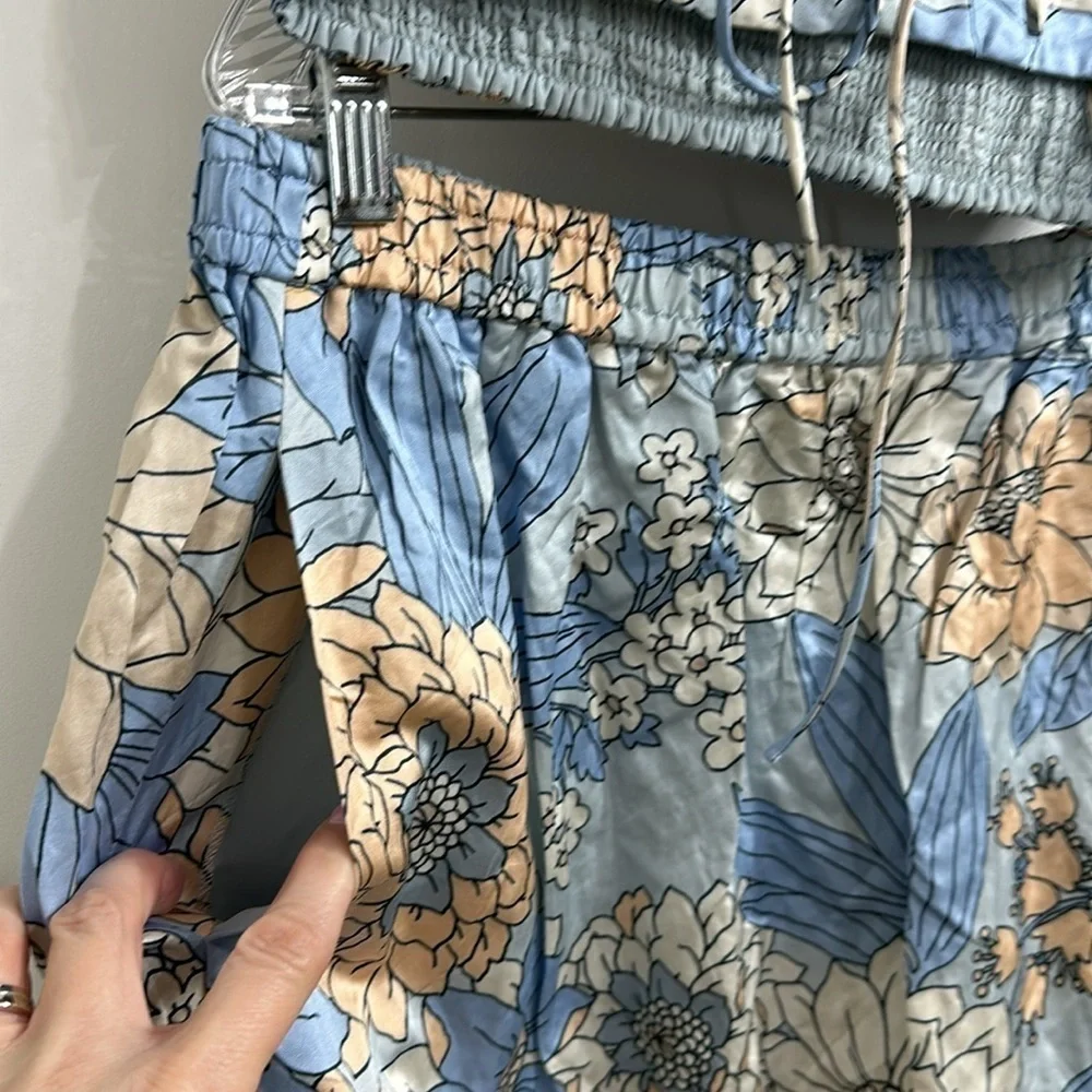 J.Crew Collection textured satin skirt set in Zinnia floral. XL.Top is NWT